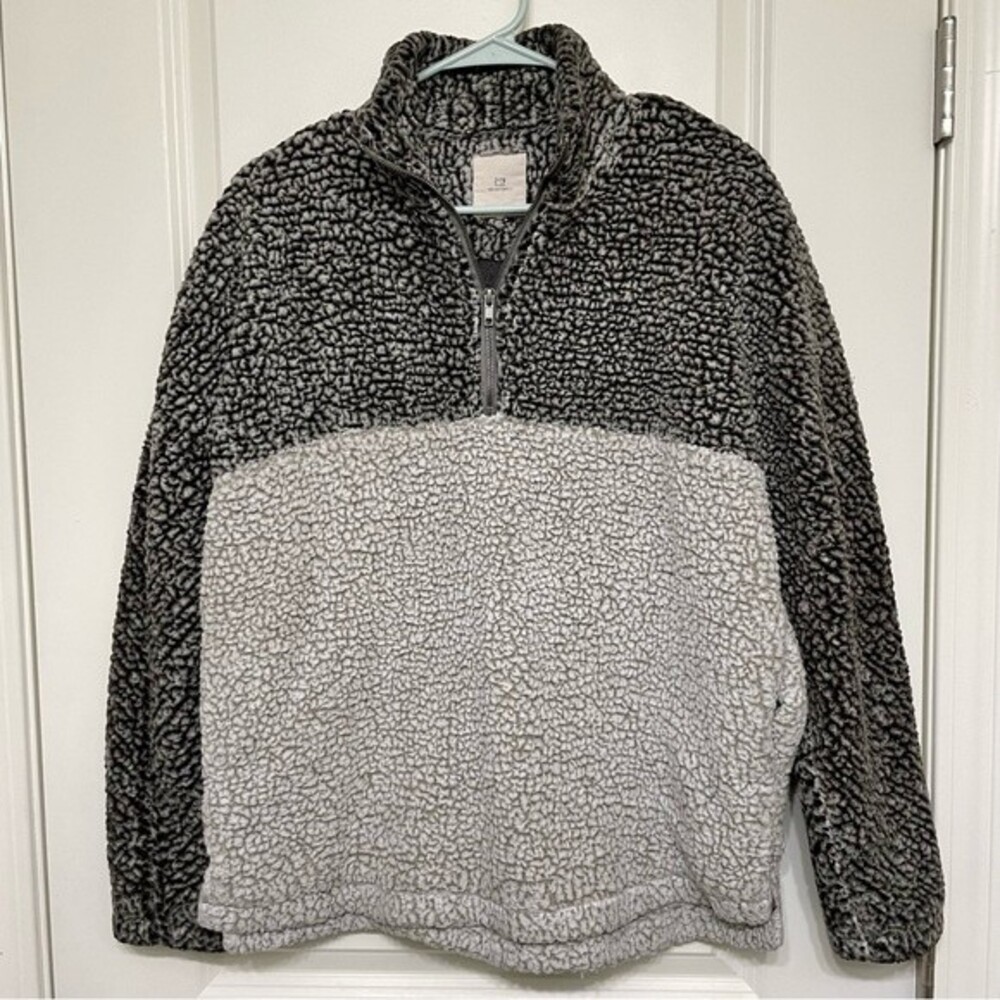 Duo Tone Sherpa Fleece Quarter Zip Pullover
